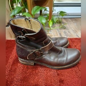 Frye Brown Leather Ankle Boots